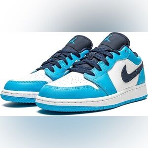 Air Jordan 1 Low SE GS 'Laser Blue' Shoes - Size 5Y